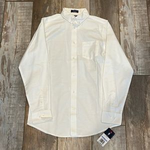 NWT Izod boys white button up shirt